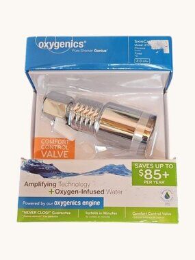 New in box Oxygenics SkinCare Fixed Chrome Shower Head Pressure Booster 2.0 GPM